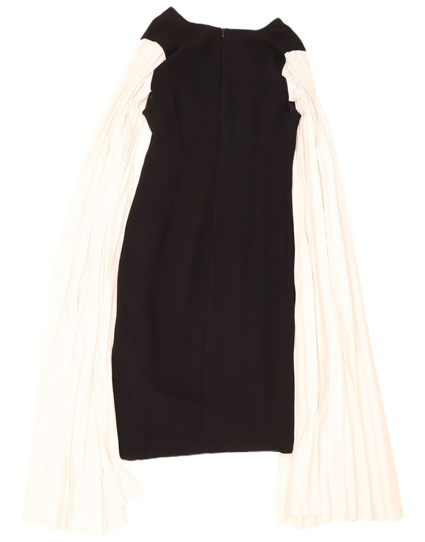 Vestido bainha feminino Karen Millen UK 14 grande preto colorblock viscose