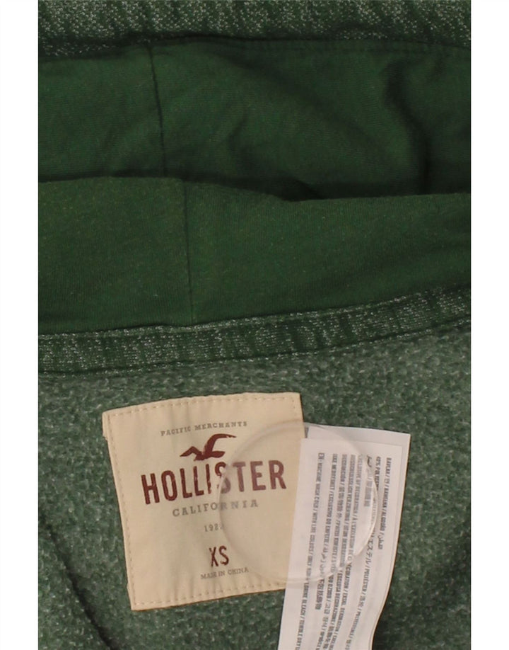 HOLLISTER Mens Zip Hoodie Sweater XS Green Cotton Vintage Hollister and Second-Hand Hollister from Messina Hembry 