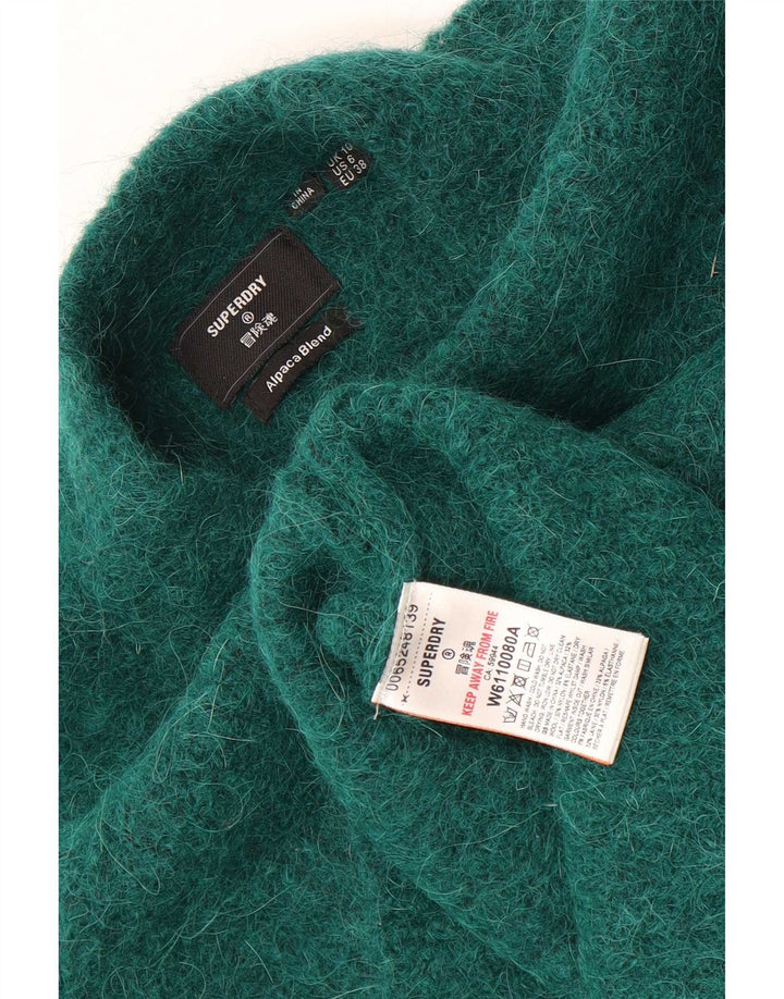 Superdry Suéter feminino superdimensionado com gola de tartaruga Reino Unido 10 pequeno verde
