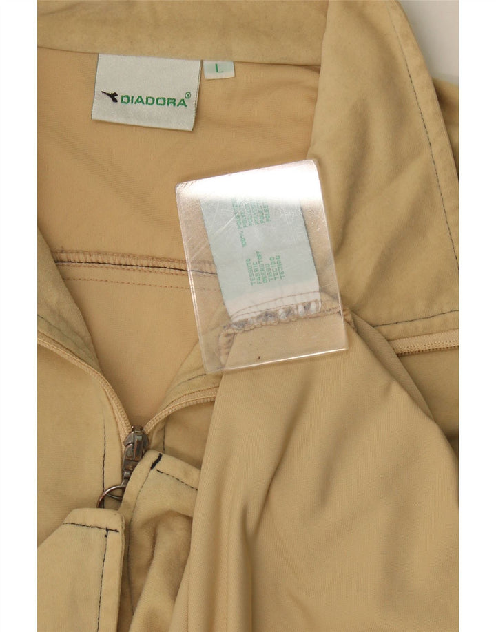 Diadora Mens Tracksuit Top Jacket Grande Poliéster Bege