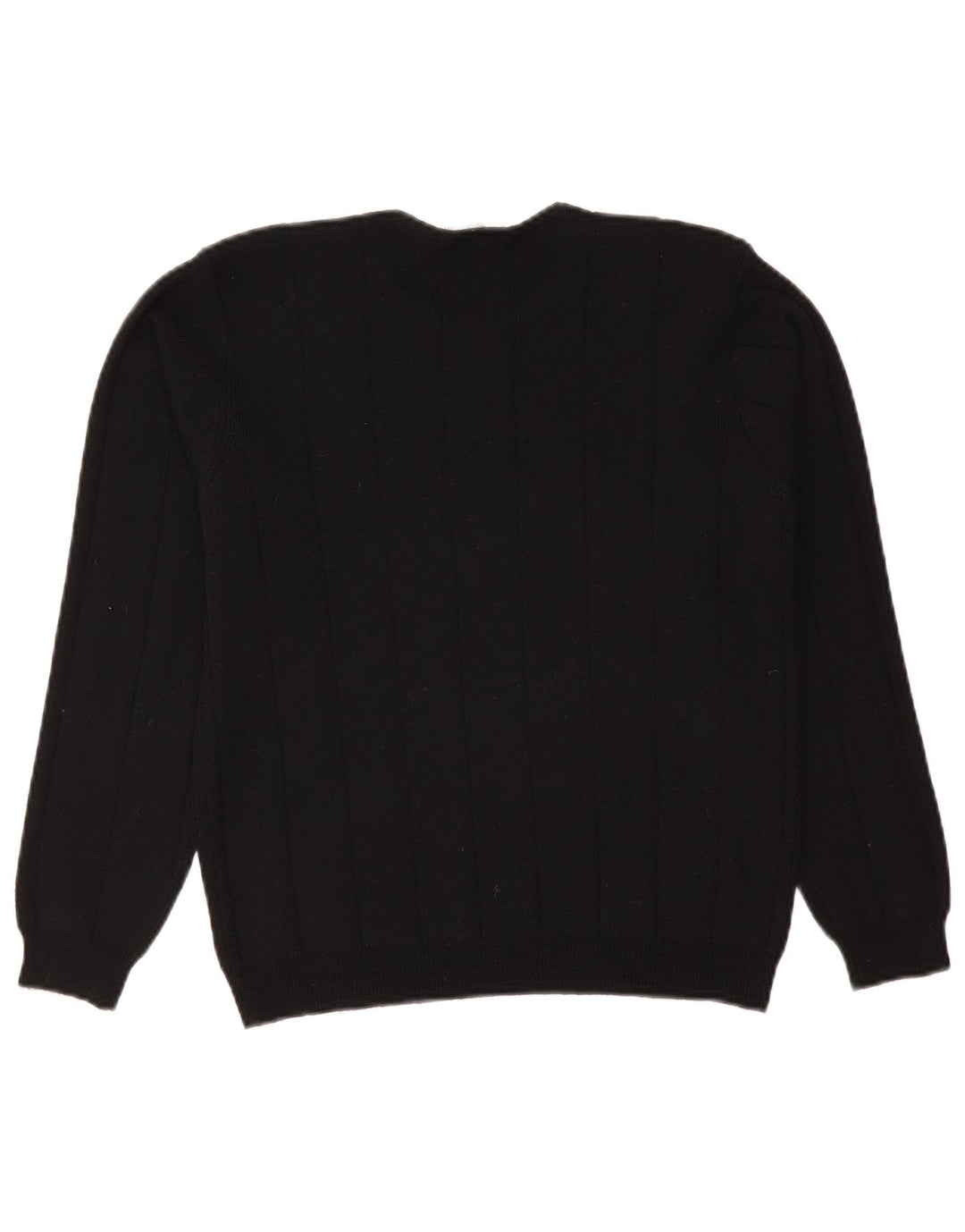 Suéter feminino Talbots com gola redonda Reino Unido 14 lã merino preta média