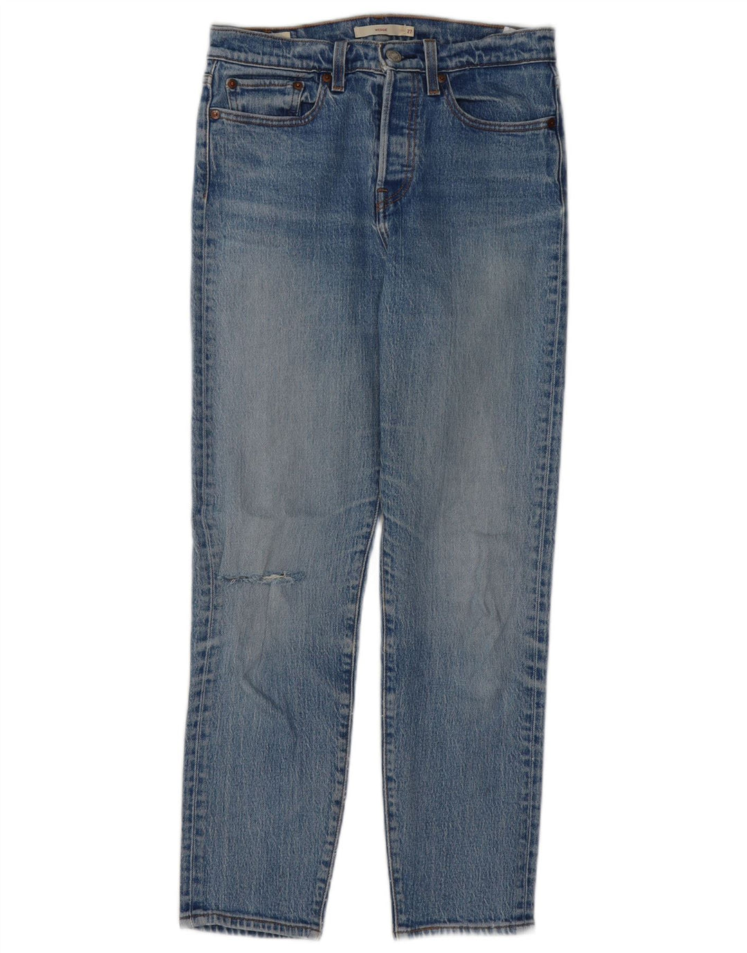 Calça Jeans Wedgie Feminina LEVI'S W27 L27 Azul Algodão