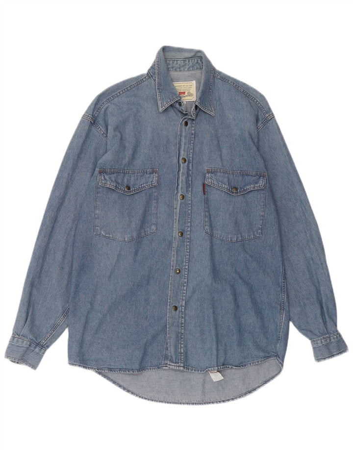 Camisa jeans masculina CARRERA pequena azul algodão