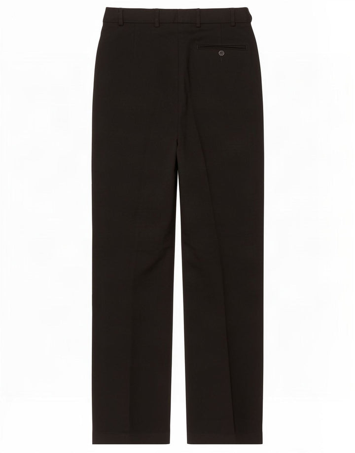Calça masculina de terno reto Marks & Spencer W30 L33 poliéster preto
