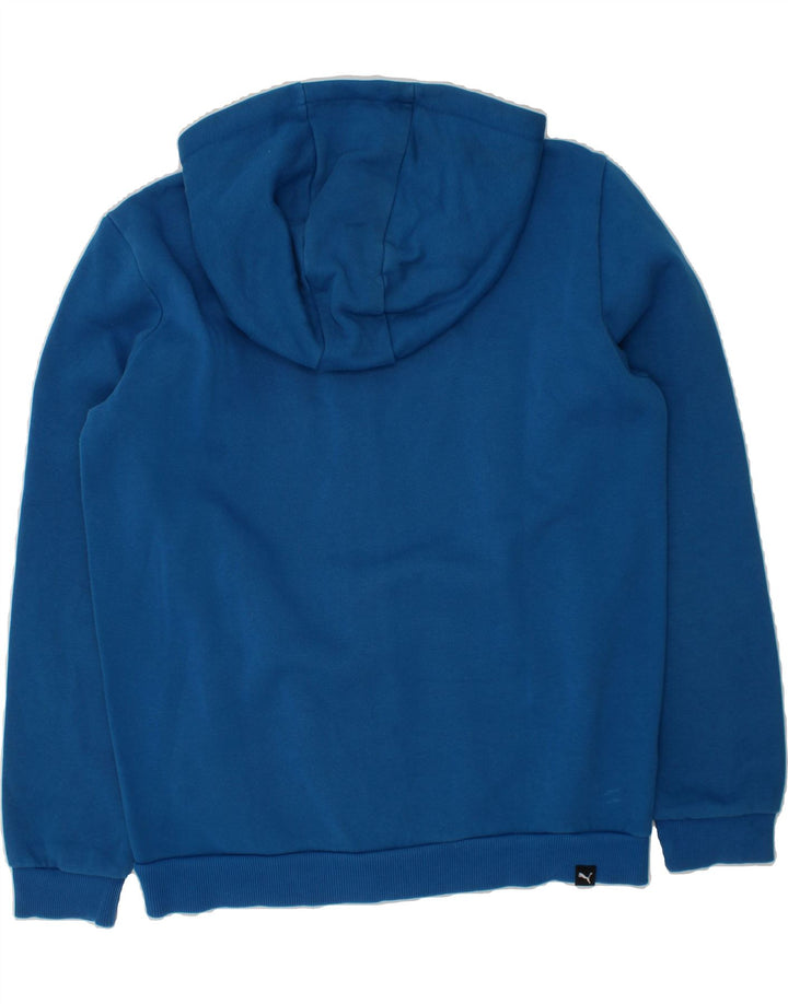 PUMA Boys Graphic Zip Hoodie Sweater 13-14 Years Blue Cotton Vintage Puma and Second-Hand Puma from Messina Hembry 
