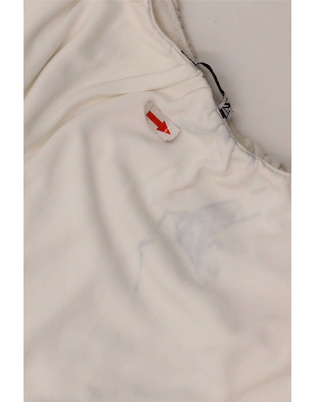 Zara Top curto feminino sem mangas UK 12 poliéster branco médio