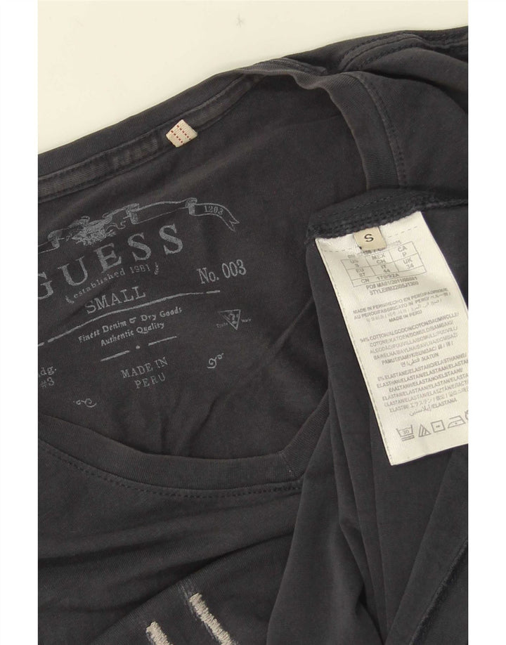 Camiseta masculina Guess com estampa gráfica pequena de algodão cinza