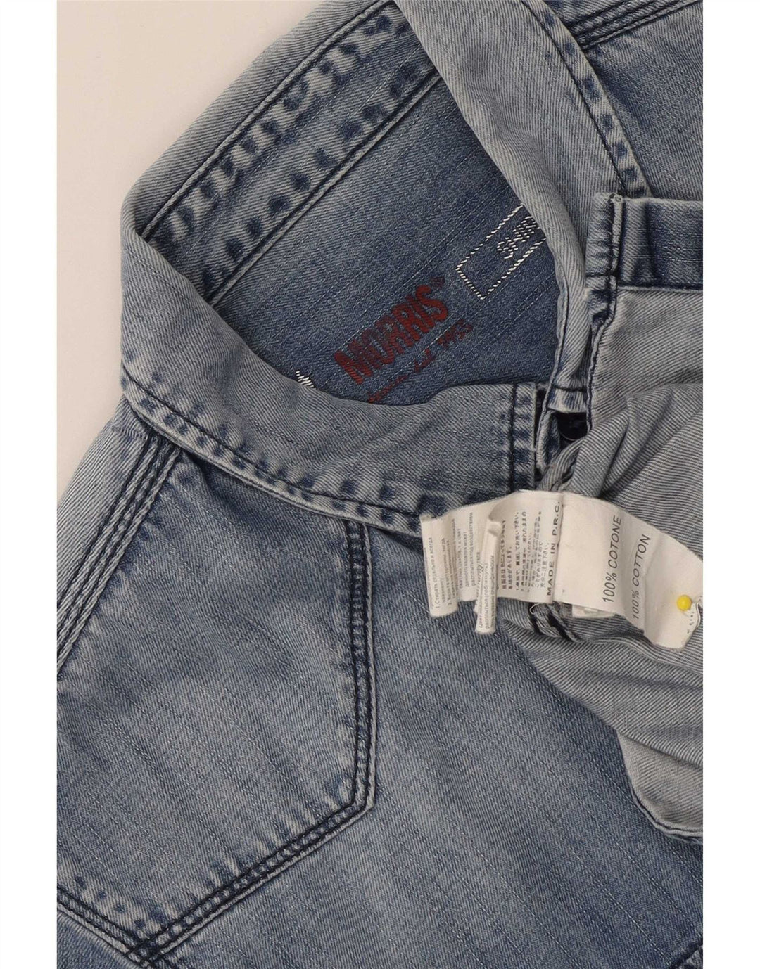 Morris Camisa jeans masculina grande algodão azul