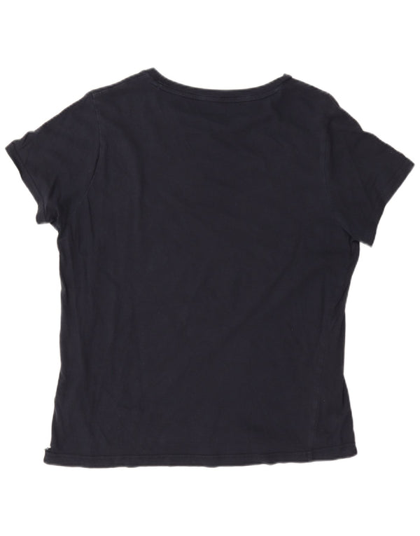 Camiseta feminina Tommy Hilfiger com estampa gráfica UK 14 algodão azul marinho médio