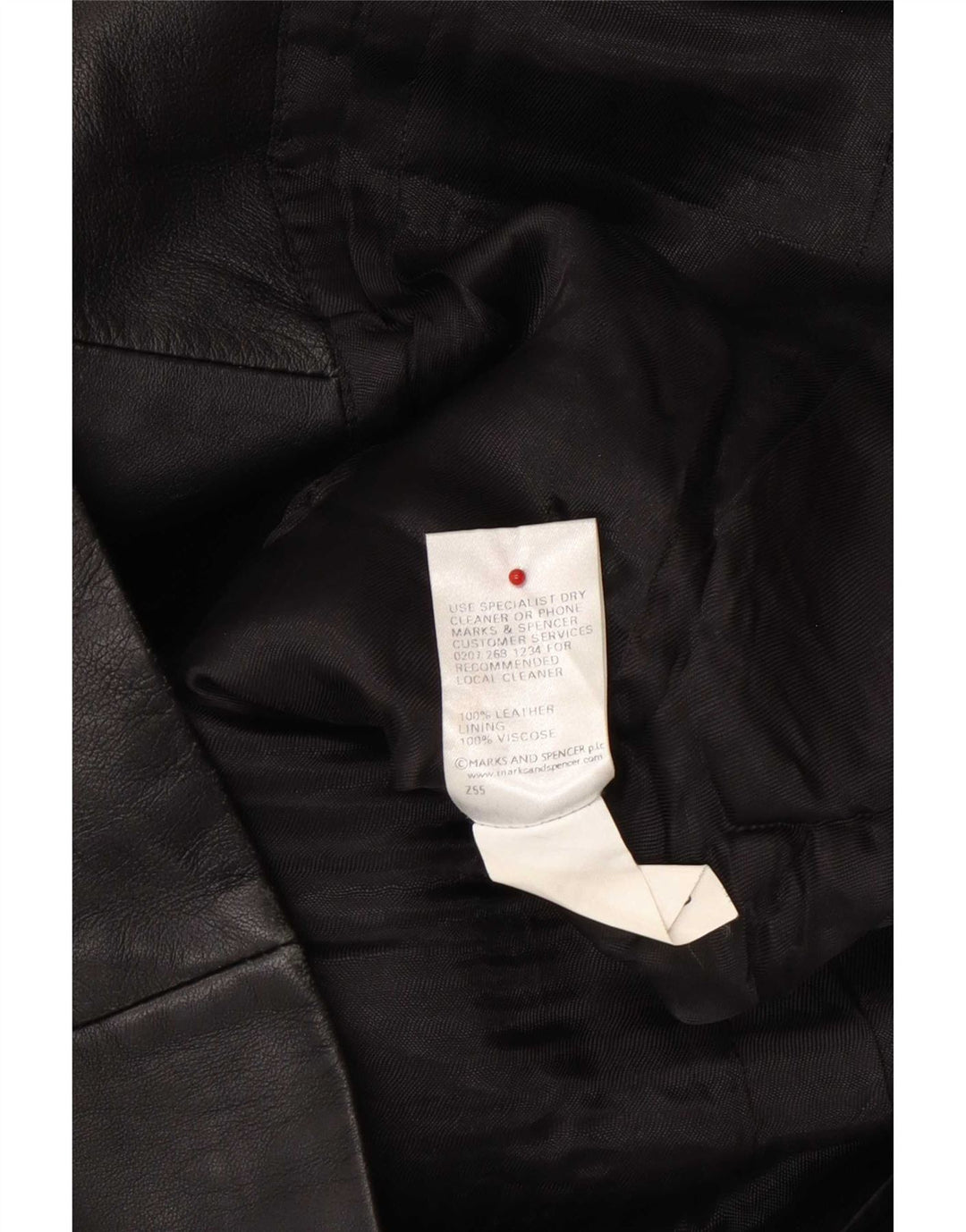 Jaqueta de couro feminina Marks & Spencer UK 16 grande preta