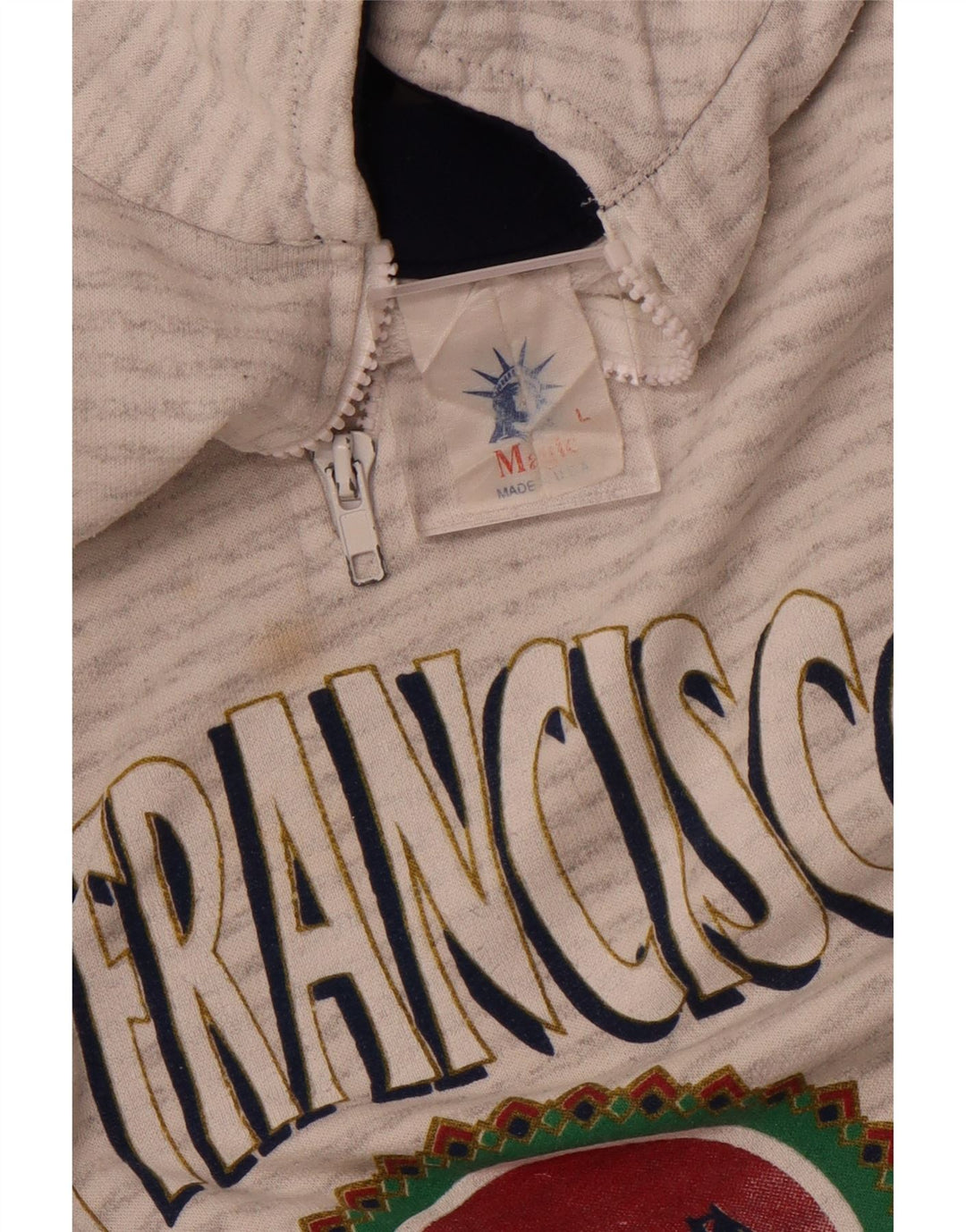 MAGIC Mens San Francisco Graphic Moletom Jumper Grande Listrado Cinza