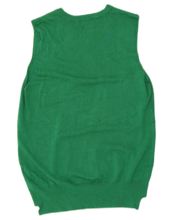 Zara Womens Vest Tank Top UK 12 Médio Viscose Verde