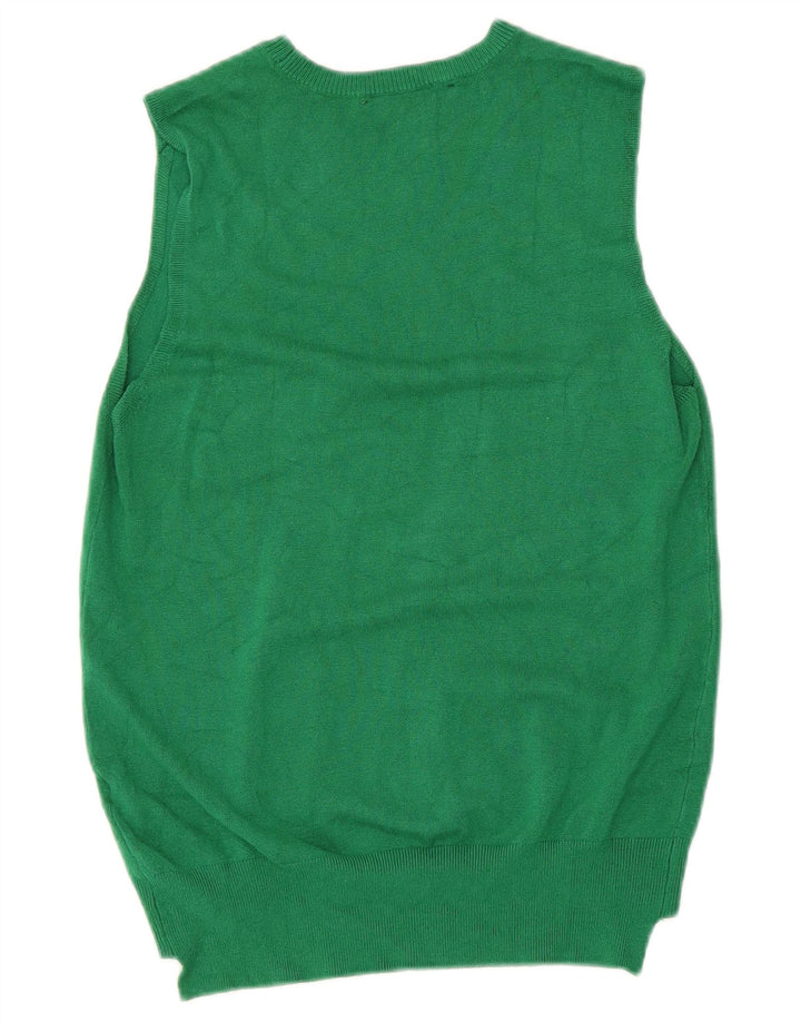 Zara Womens Vest Tank Top UK 12 Médio Viscose Verde