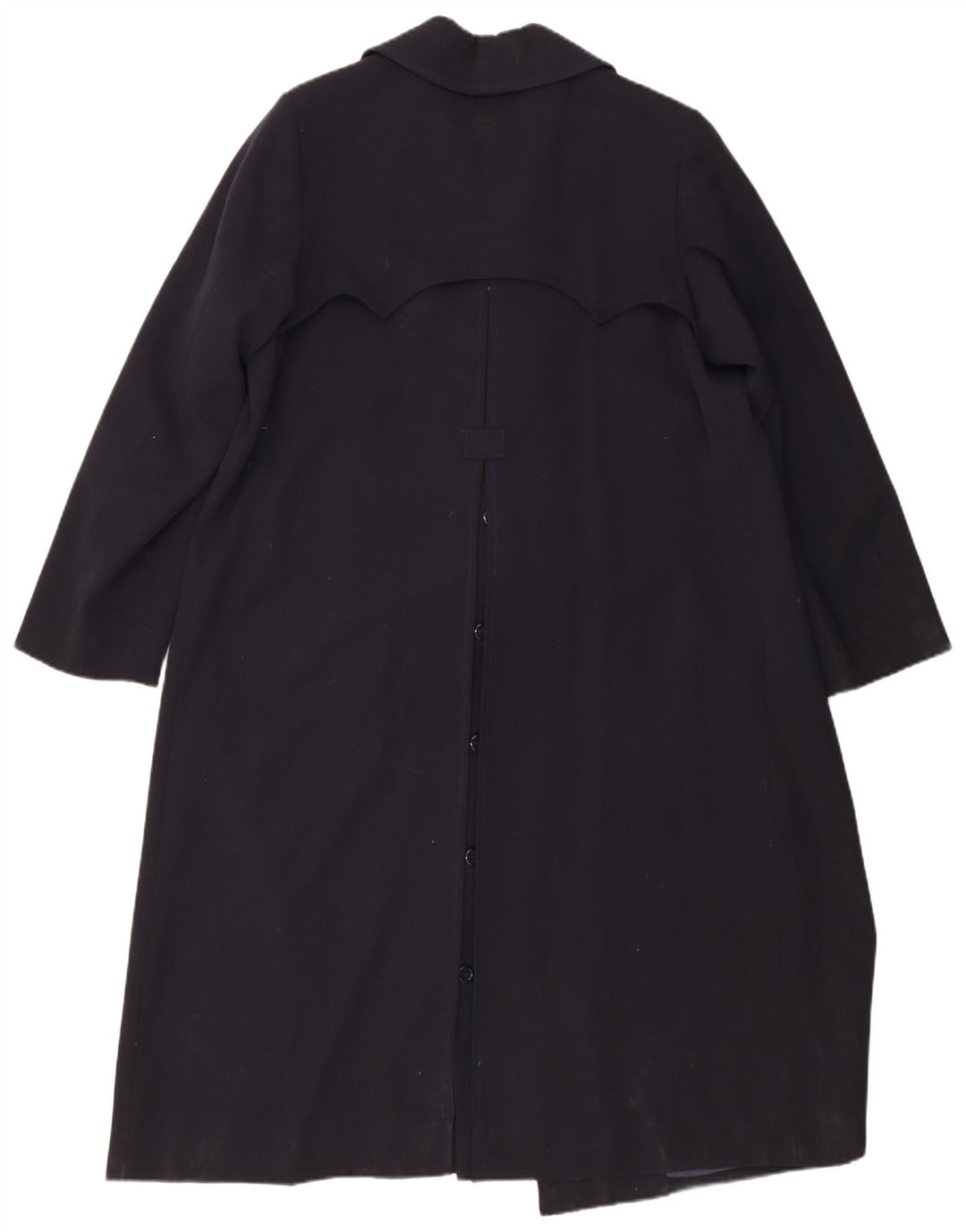 Trench coat feminino vintage com peito duplo Reino Unido 14 azul marinho médio
