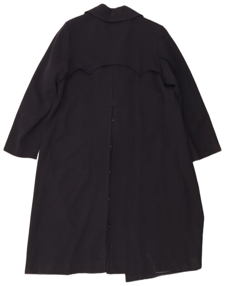 Trench coat feminino vintage com peito duplo Reino Unido 14 azul marinho médio
