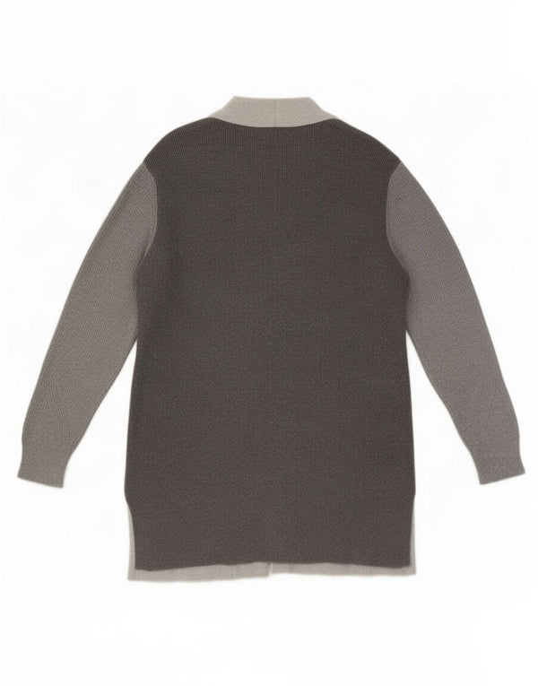 Suéter cardigã feminino Longline Marks & Spencer Reino Unido 14 grande cinza