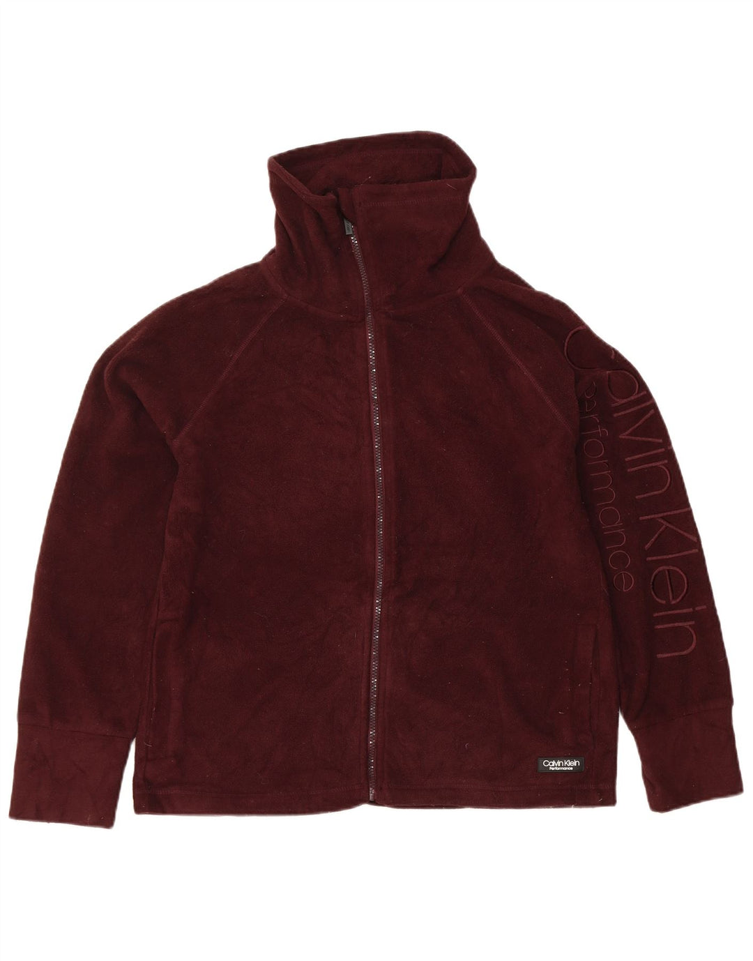 Jaqueta Calvin Klein Feminina Graphic Fleece UK 14 Médio Borgonha Poliéster