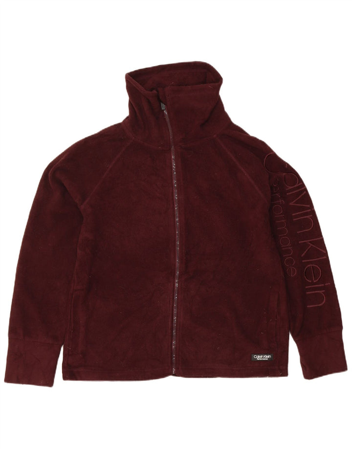 Jaqueta Calvin Klein Feminina Graphic Fleece UK 14 Médio Borgonha Poliéster
