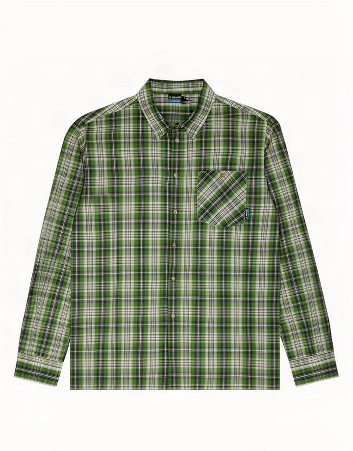 Camisa masculina Brugi 2XL poliéster xadrez verde