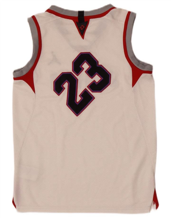 Jordan Boys Graphic Vest Top 12-13 anos grande branco colorblock poliéster
