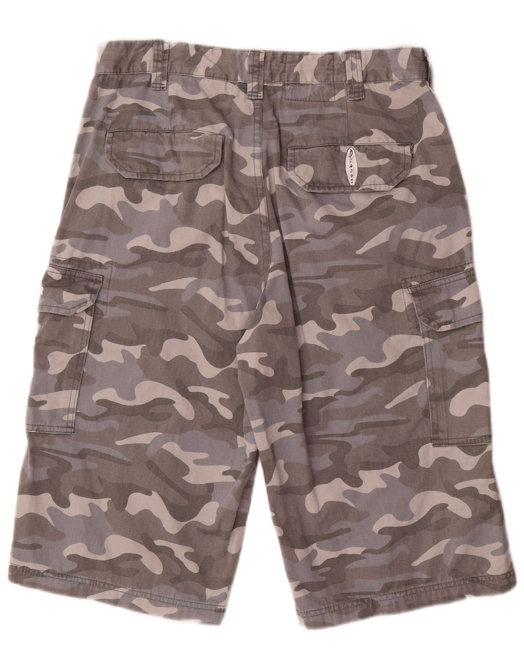 Diadora Mens Cargo Shorts W34 Grande Algodão Camuflado Cinza
