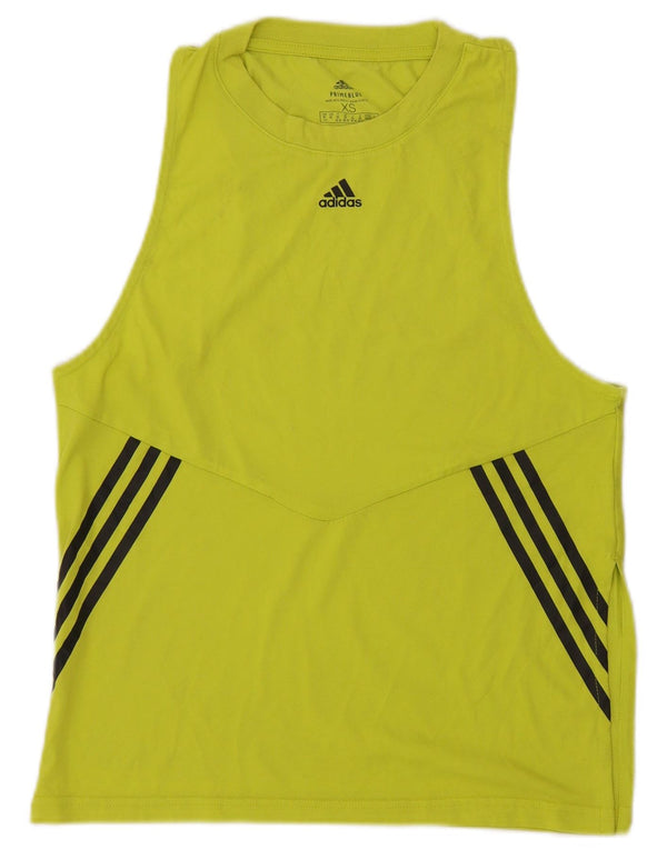 Adidas Womens Prime Blue Vest Top UK 4/6 XS Amarelo Poliéster