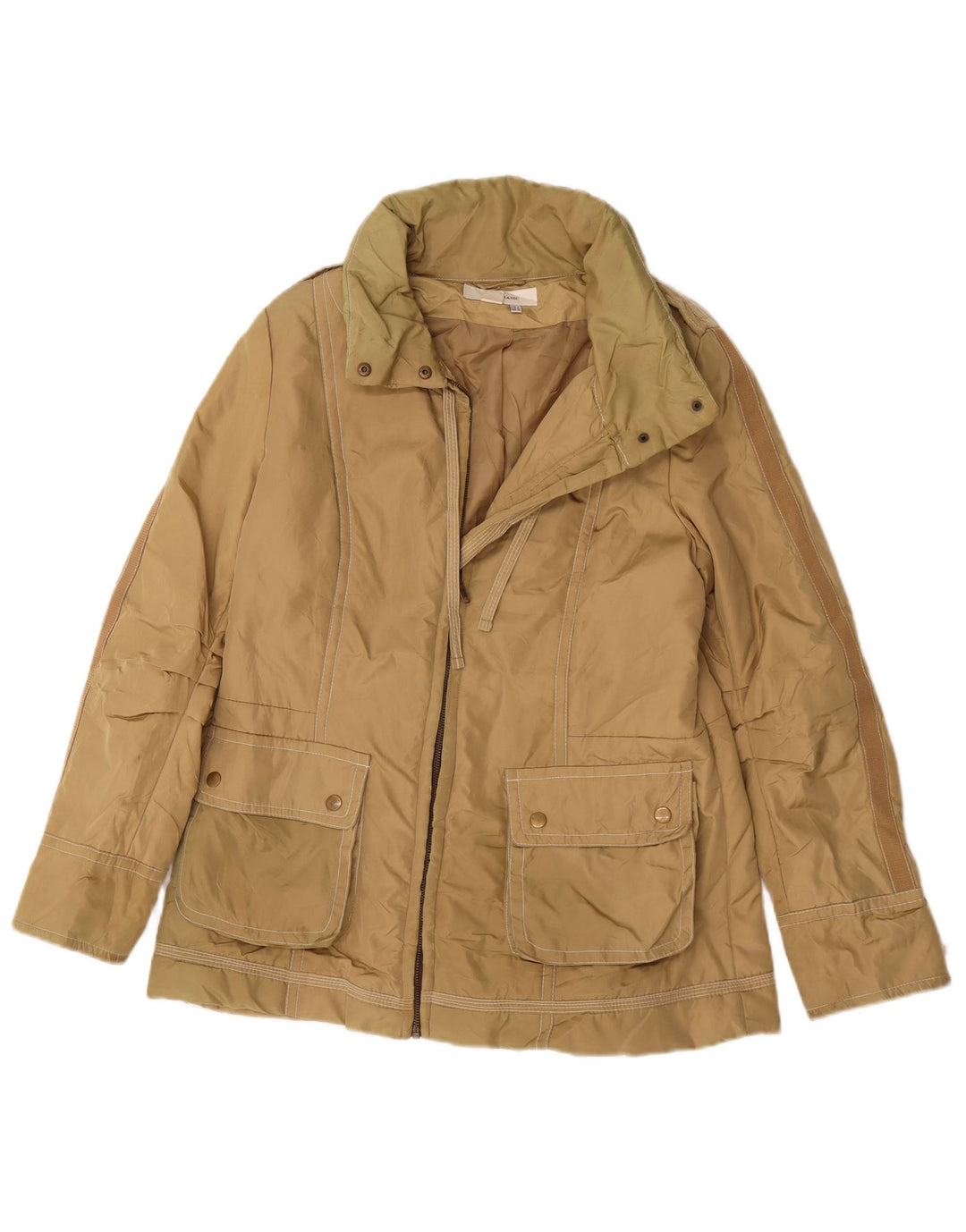 Jaqueta utilitária feminina Zara UK 18 XL bege nylon