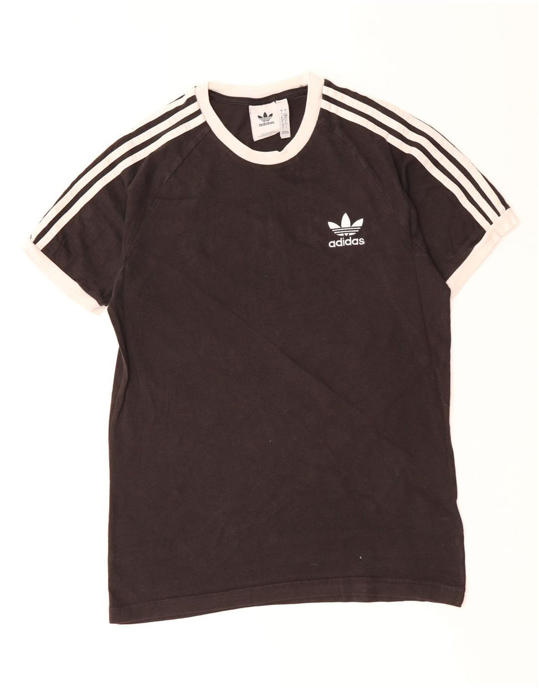 ADIDAS Mens Camiseta Top Pequeno Algodão Preto