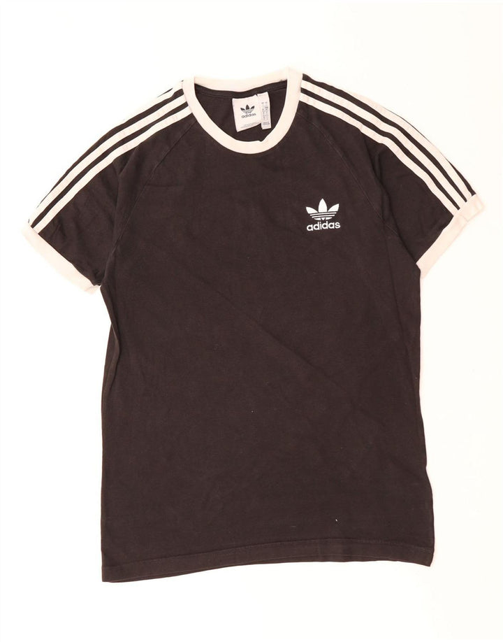 ADIDAS Mens Camiseta Top Pequeno Algodão Preto