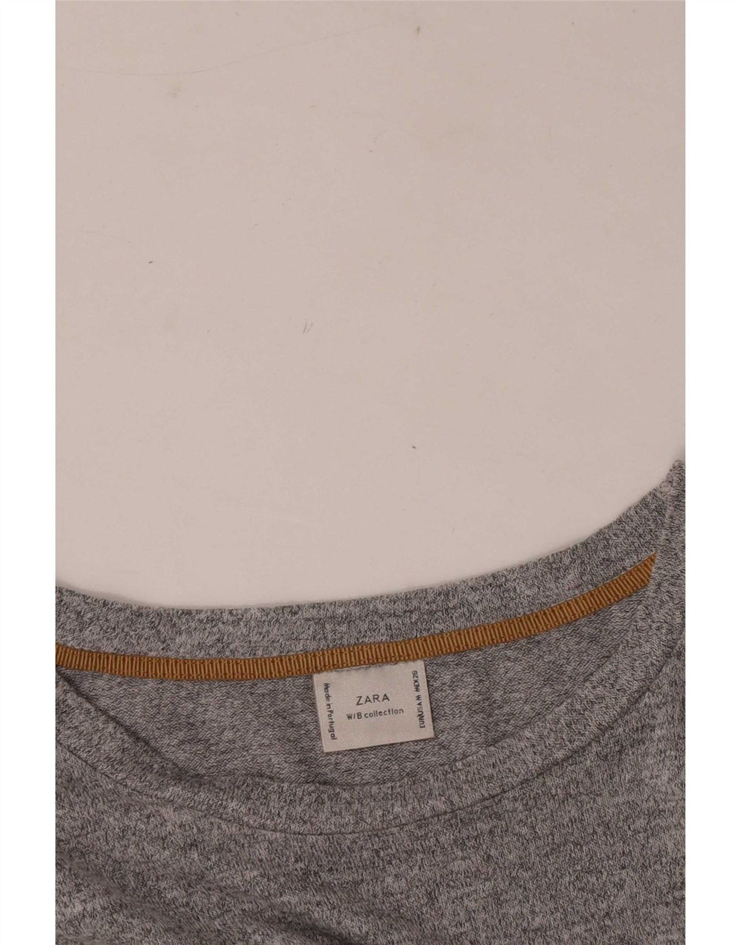 Blusa assimétrica feminina Zara Top UK 14 cinza médio