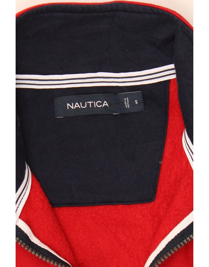 NAUTICA Mens Zip Neck Sweatshirt Jumper Small Red Vintage Nautica and Second-Hand Nautica from Messina Hembry 