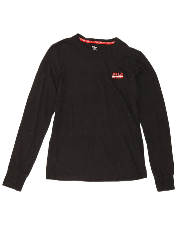 Fila Top Feminino Manga Longa UK 12 Médio Poliéster Preto