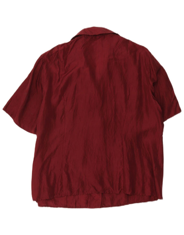 Blusa feminina Marina Rinaldi de manga curta tamanho 19 pequena Borgonha