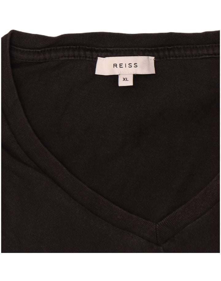 Camiseta masculina Reiss Top XL algodão cinza