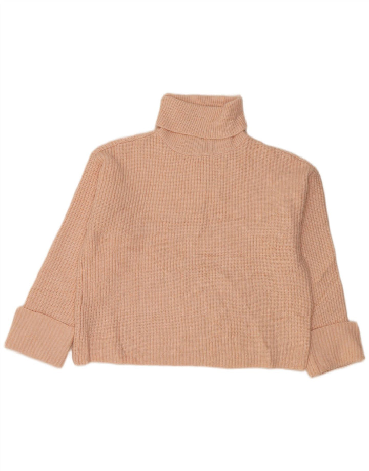 Suéter feminino Marks & Spencer com gola redonda grande Reino Unido 14 médio rosa