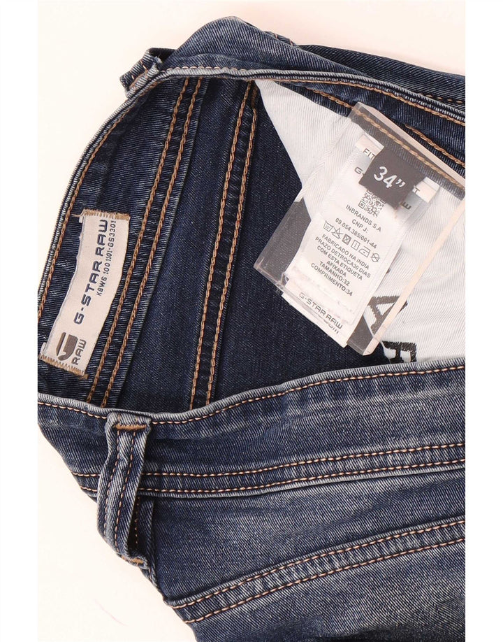 G-Star Masculino Bronson Slim Jeans W34 L29 Azul Algodão