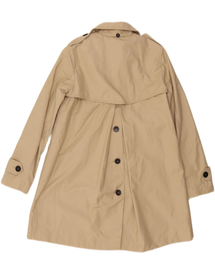 Zara Womens Trench Coat UK 10 Pequeno Algodão Bege