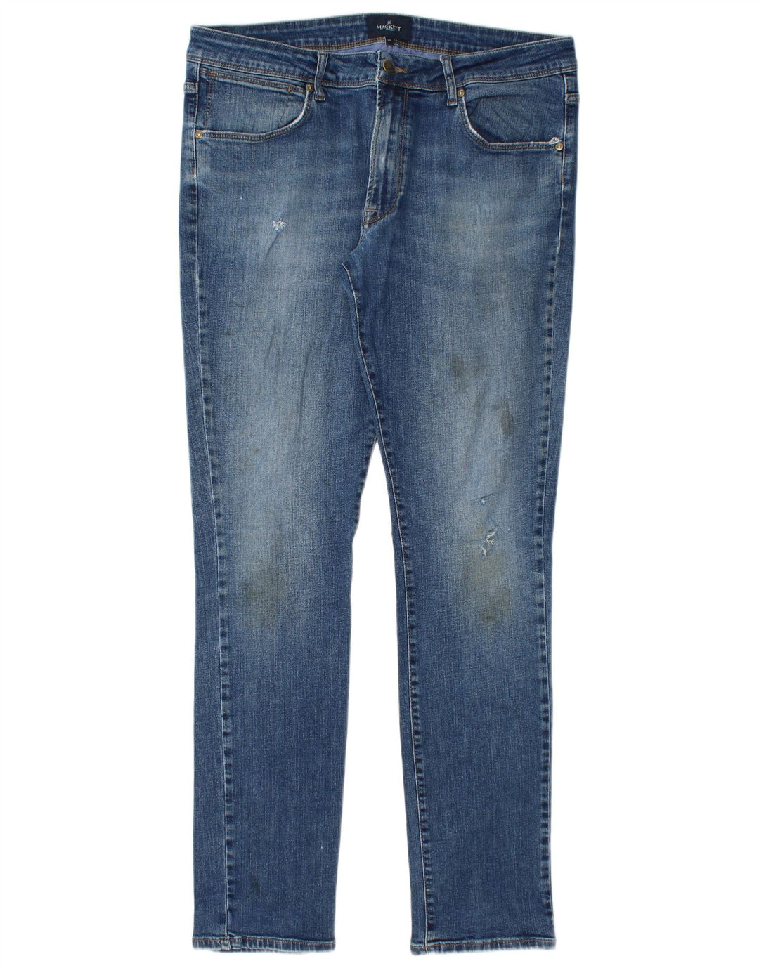 Hackett Mens Slim Jeans W36 L33 Azul Algodão