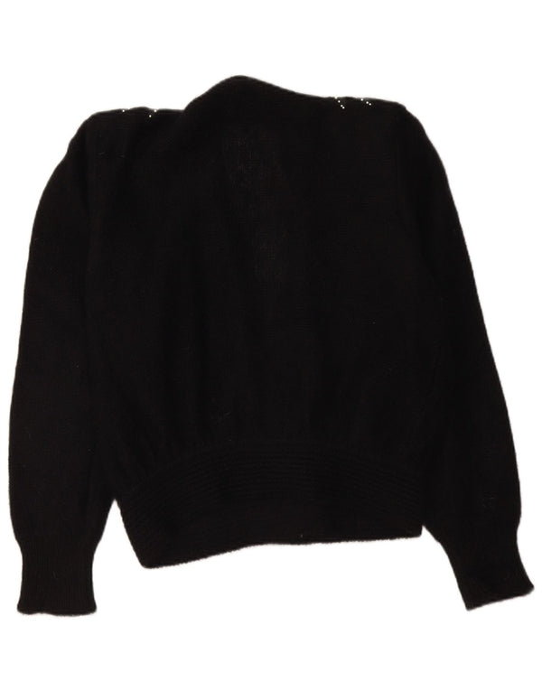 Suéter cardigã feminino vintage IT 48 XL preto