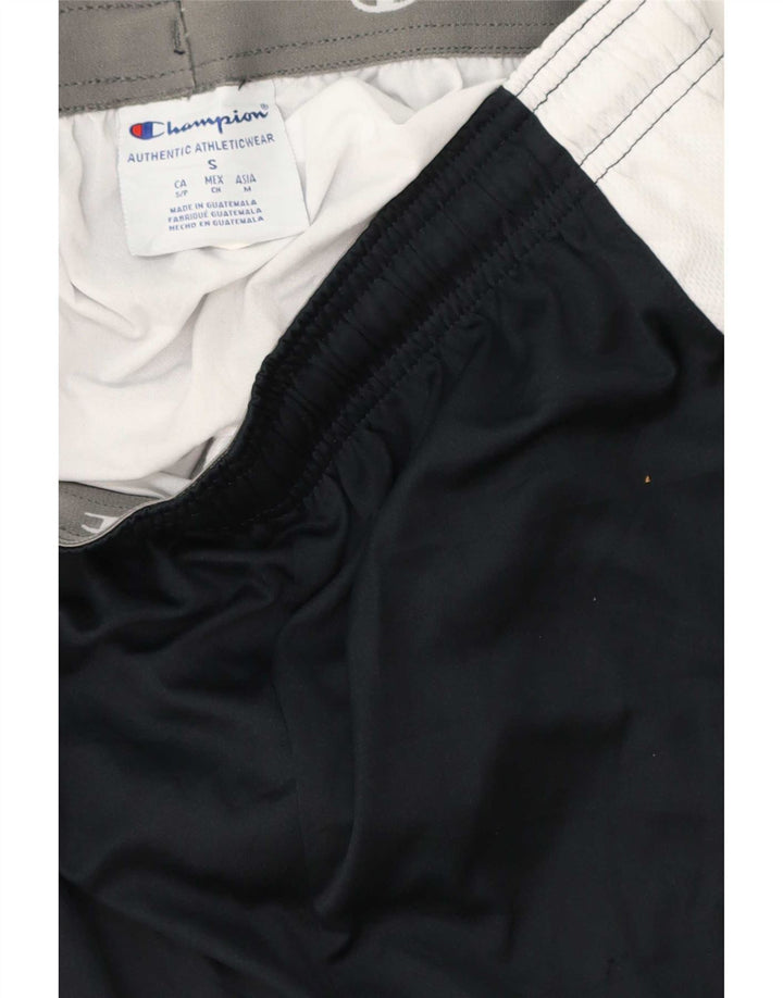 Shorts esportivos masculinos Champion pequeno poliéster colorblock azul marinho