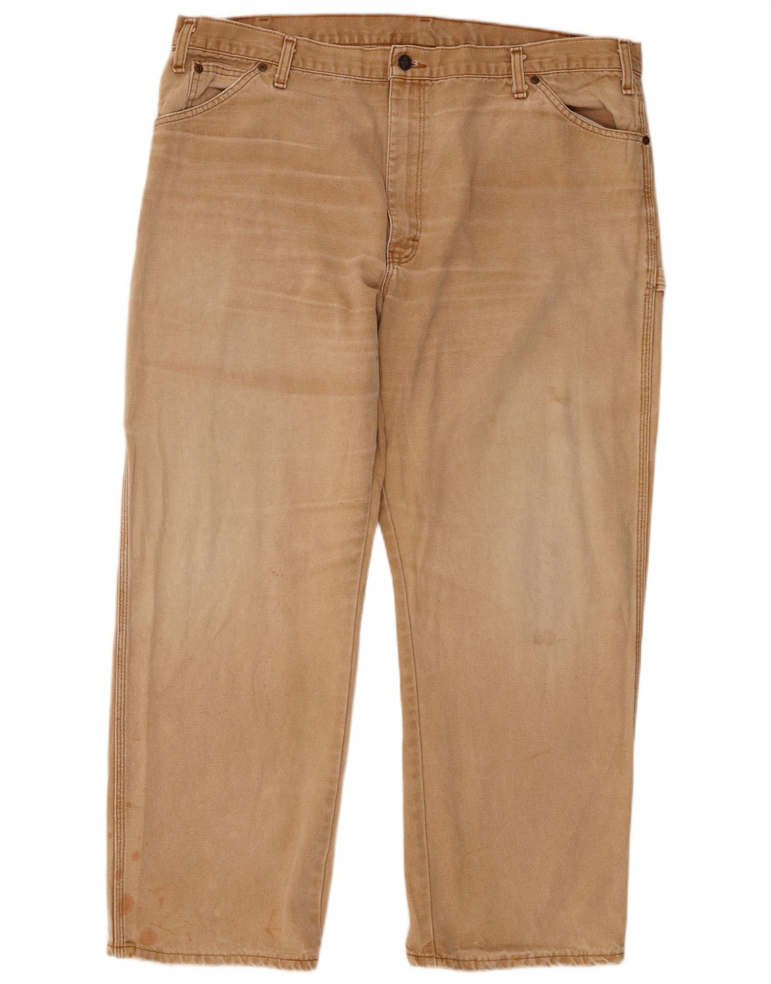 Calças cargo retas masculinas Dickies W42 L30 algodão bege