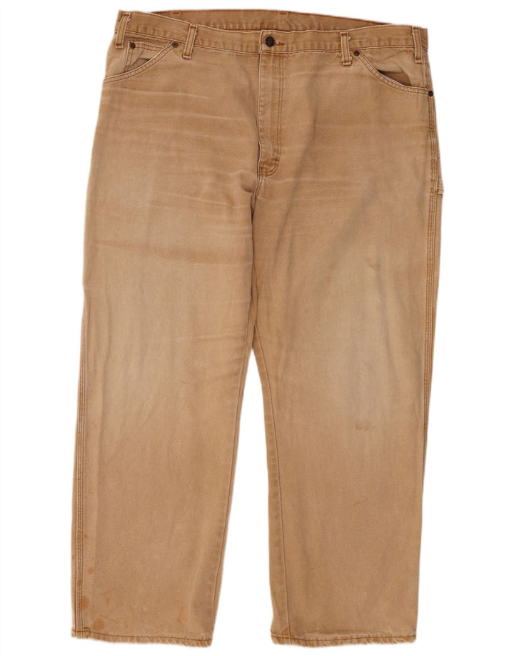 Calças cargo retas masculinas Dickies W42 L30 algodão bege