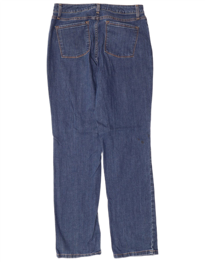 L.L.BEAN Calça jeans feminina clássica de ajuste reto EUA 12 grande W32 L32 algodão azul