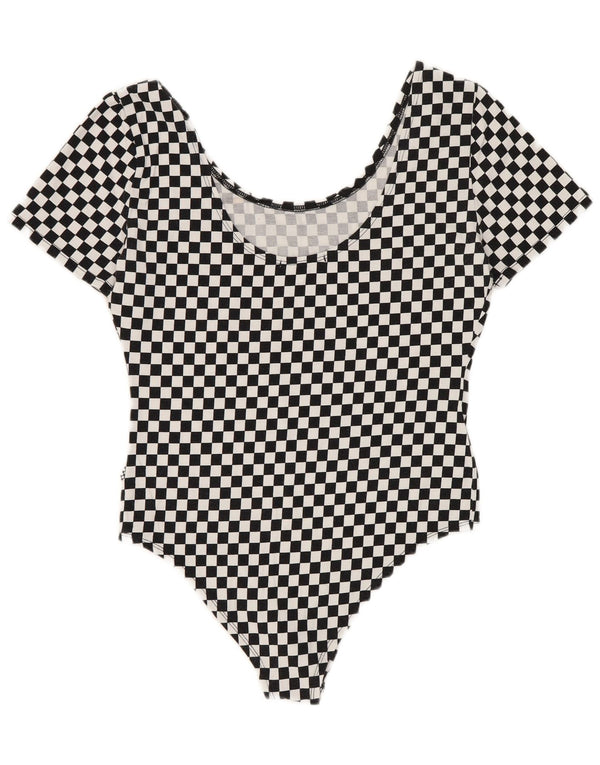 Vans Womens Graphic Bodysuit UK 12 Médio Preto Geométrico