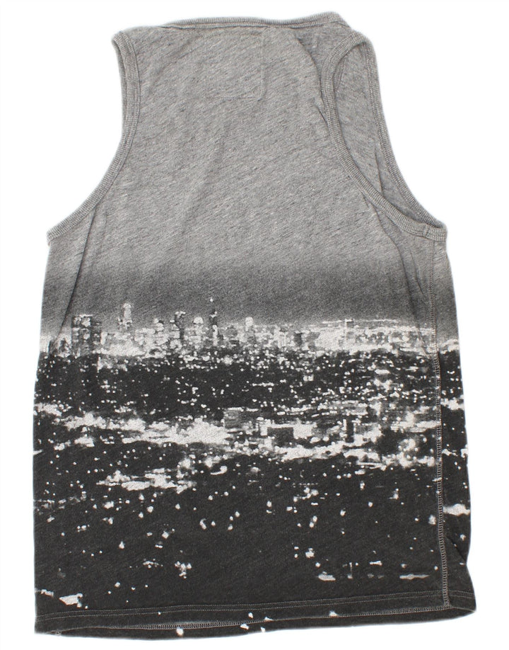 Colete gráfico masculino SUPERDRY grande bloco colorido cinza