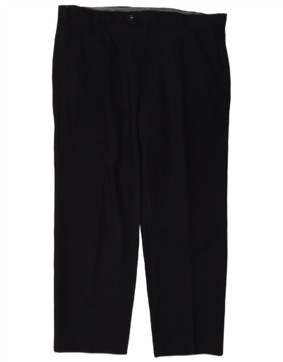 Calça masculina de terno regular Marks & Spencer W38 L29 poliéster azul marinho