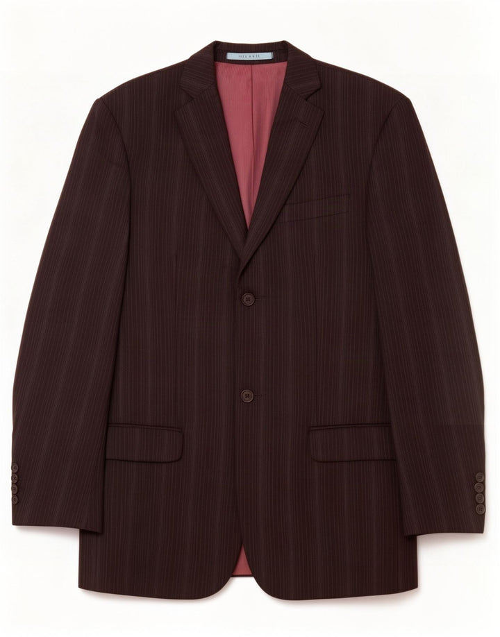 Jaqueta blazer masculina Ted Baker com 2 botões Reino Unido 38 médio preto listrado de lã nova