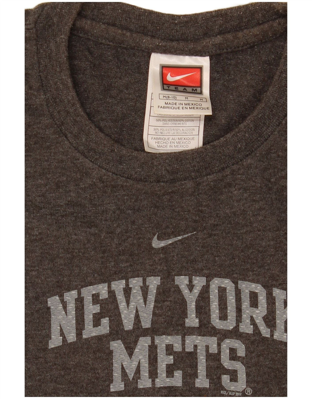 Camiseta gráfica feminina Nike US 8/10 poliéster manchado cinza médio