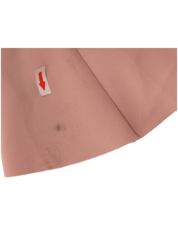 Vestido feminino Lipsy com babados na frente e ombros de fora UK 12 poliéster rosa médio