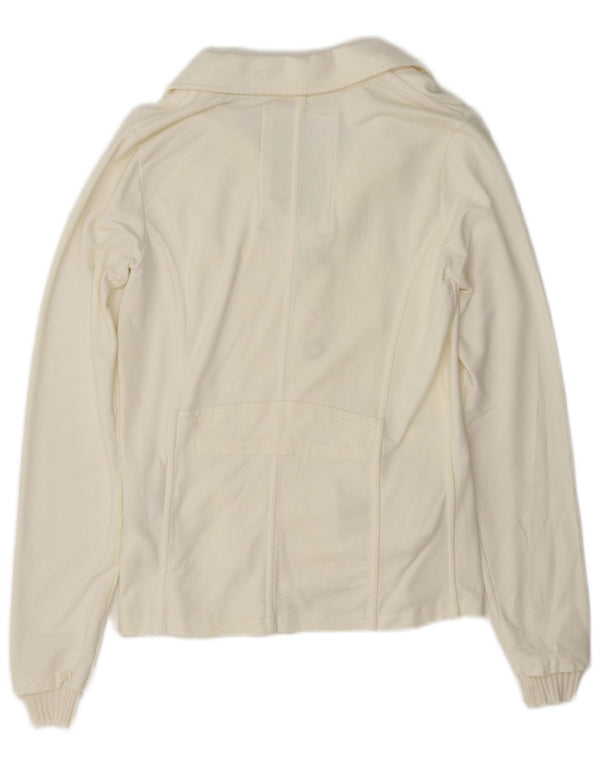 Jaqueta blazer feminina Woolrich com 3 botões Reino Unido 12 médio algodão branco
